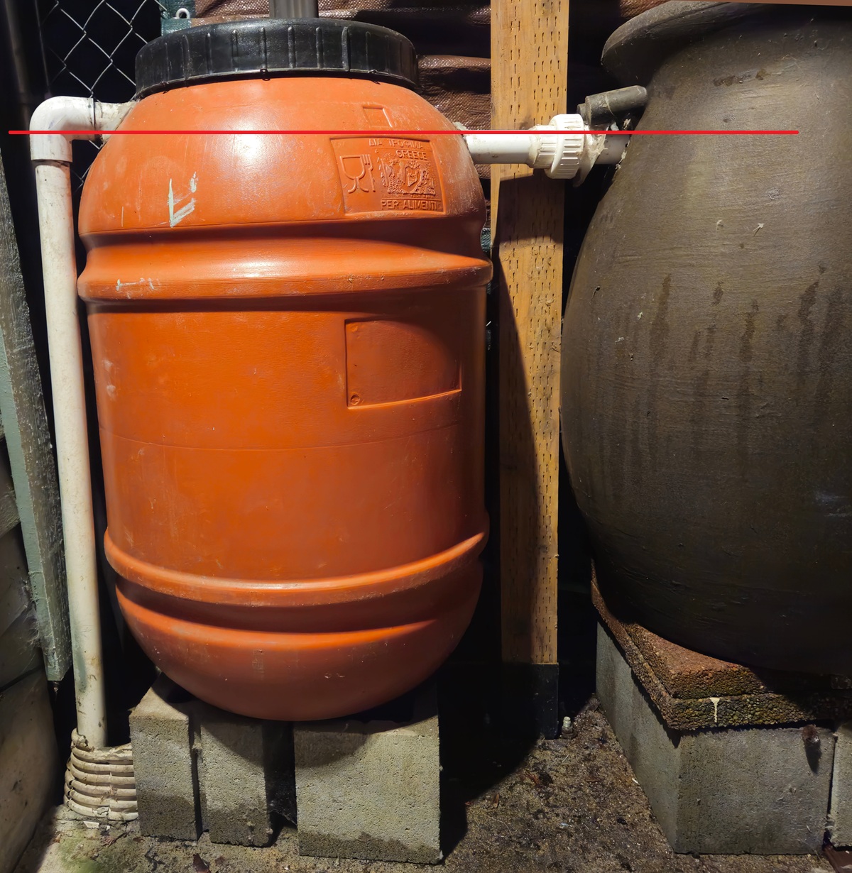 Rain Barrel pipe to second rain barrel